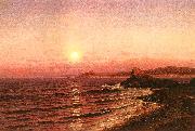 Raymond D Yelland Moonrise over Seacost at Pacific Grove Spain oil painting reproduction